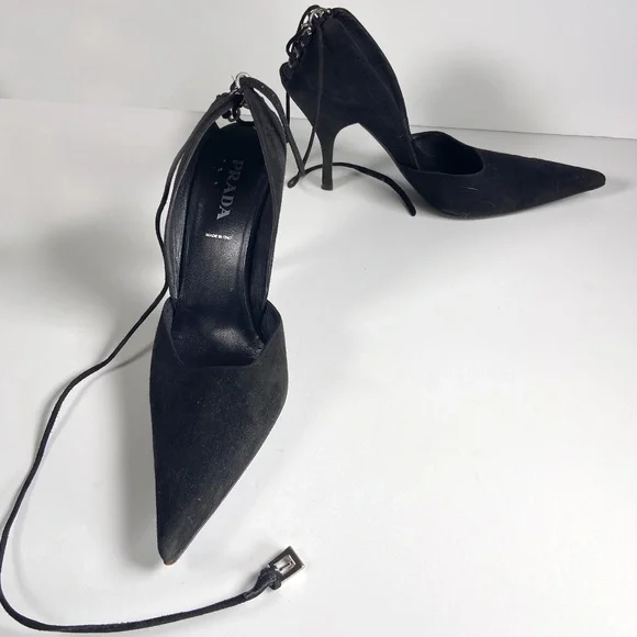 Vintage Prada Lace Back Pumps - Picture 2 of 11